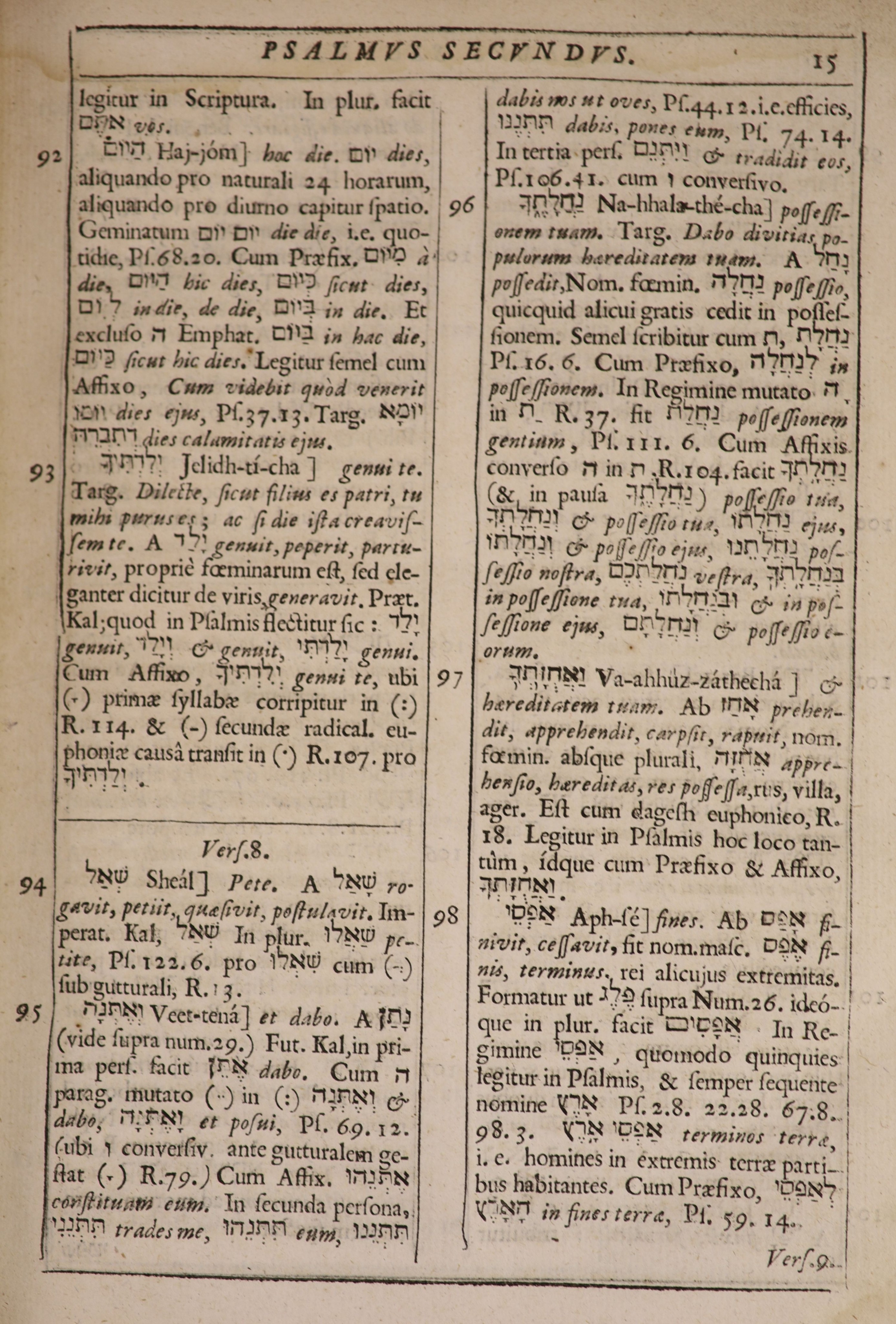 Bythner, Victorinus - Lyra Prophetica Davidis Regis. Sive analysis critico-practica psalmorum ... title printed in red and black, errata leaf; newly rebound red half morocco and cloth, gilt-lettered panelled spine, sm.4t